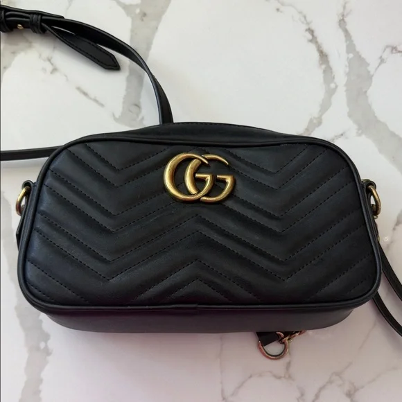 Black Quilted Crossbody Bag - Picture 1 of 7